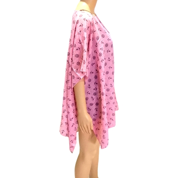 Nautical Themed Print Kaftan Beach Cover Up One Size NWOT - Picture 3 of 4